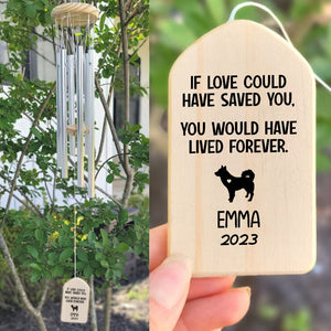 GeckoCustom No Longer By My Side But Forever In My Heart Dog Wind Chimes Personalized Gift N369 889987 Natural - Black Text