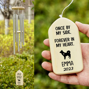 GeckoCustom No Longer By My Side But Forever In My Heart Dog Wind Chimes Personalized Gift N369 889987