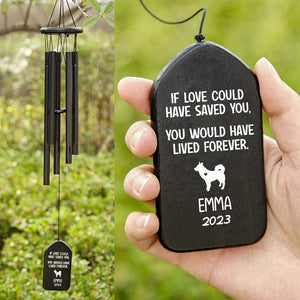 GeckoCustom No Longer By My Side But Forever In My Heart Dog Wind Chimes Personalized Gift TA29 889987