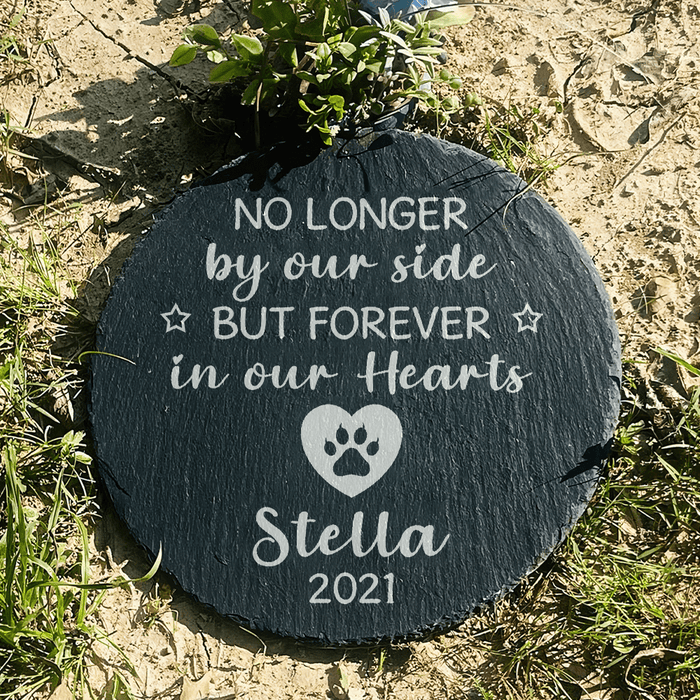 GeckoCustom No Longer By Our Side But Forever In Our Heart Pet Stone Personalized Gift K228 890027