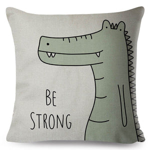 GeckoCustom Nordic Zebra Hippo Giraffe Lion Crocodile Pillow Case Decor Animal Cushion Cover for Sofa Pillowcase Pillow Covers 45x45cm 06 / 40X40CM