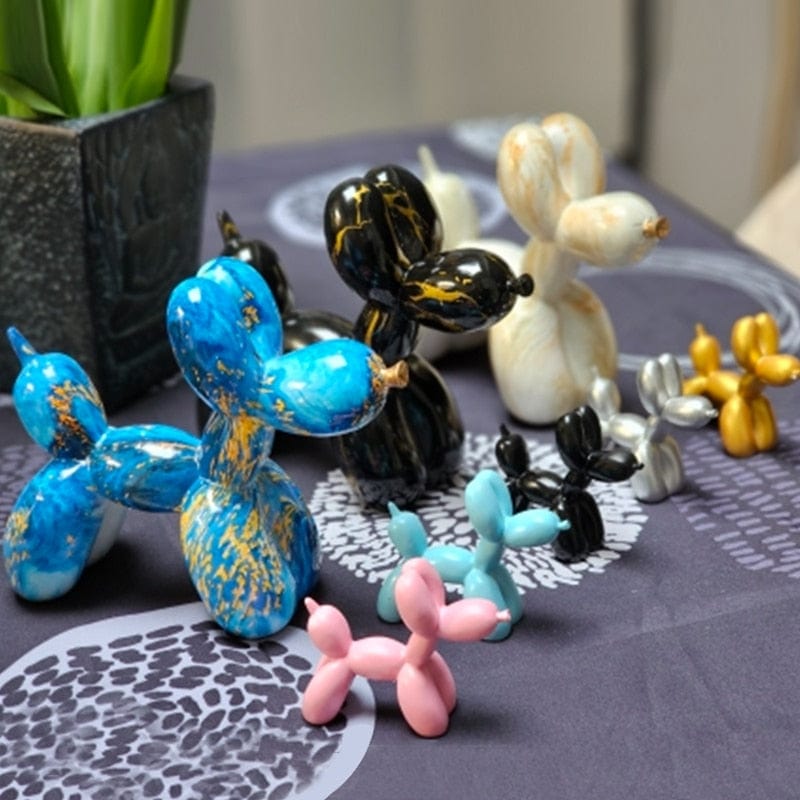 GeckoCustom NORTHEUINS  Nordic Balloon Dog Figurines for Interior Resin Doggy Home Entrance Living Room Desktop Decoration Accessories Gifts