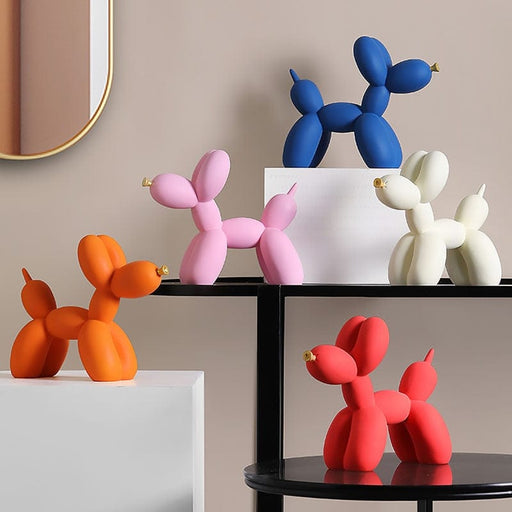 GeckoCustom NORTHEUINS Nordic Balloon Dog Figurines for Interior Resin Doggy Home Entrance Living Room Desktop Decoration Accessories Gifts