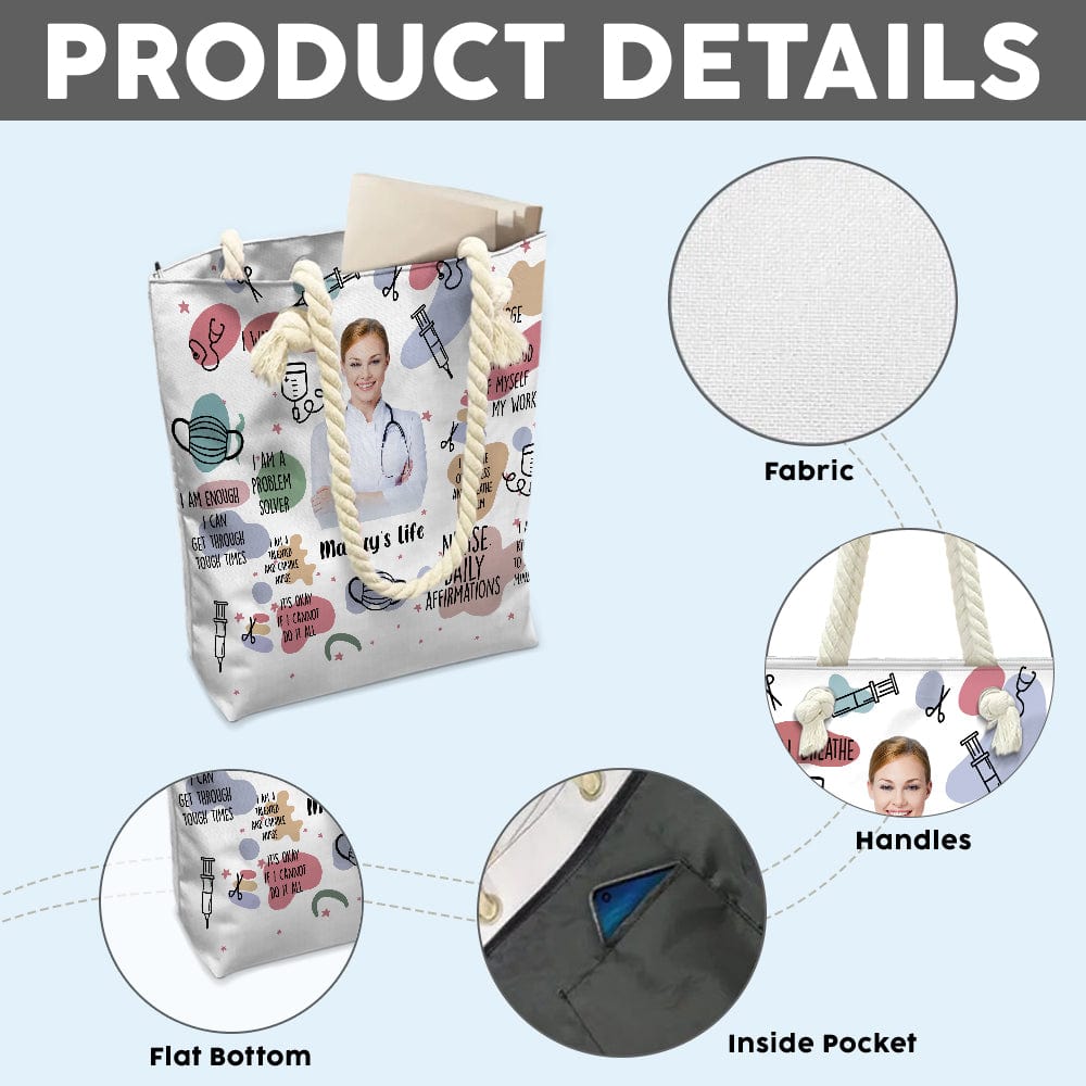 GeckoCustom Nurse Daily Affirmations Back To School Tote Bag TH10 891463 12x14.2 in