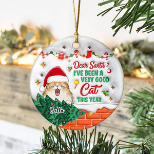 GeckoCustom On The Naughty List And I Regret Nothing Cat Personalized 3D Inflated Effect Printed Ornament N304 HA75 891510