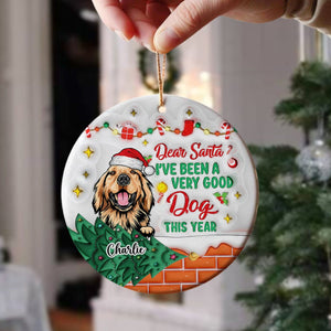 GeckoCustom On The Naughty List And I Regret Nothing Dog Personalized 3D Inflated Effect Printed Ornament N304 HA75 891508