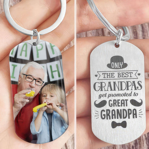 GeckoCustom Only The Best Grandpas Grandpa Family Metal Keychain HN590 No Gift box
