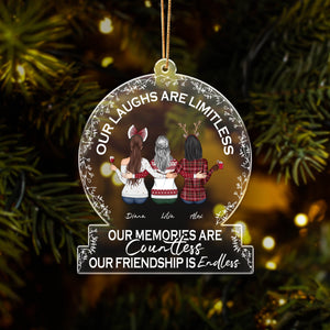 GeckoCustom Our Laughs Are Limitless For Bestie Christmas Acrylic Ornament TH10 891493