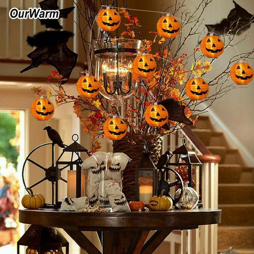 GeckoCustom OurWarm Halloween DIY Decoration Festival Lantern Pumpkin String Lights Halloween Ghost Inflatables Decoration for Home
