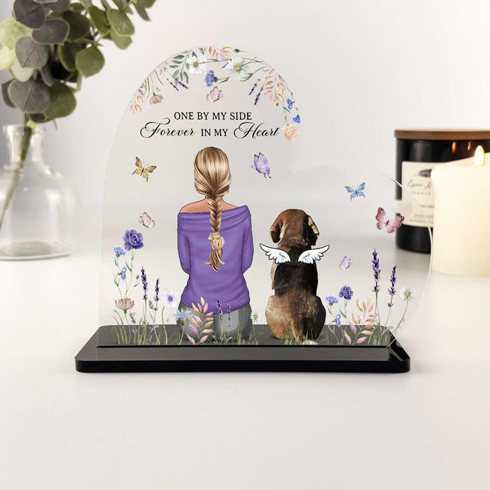 GeckoCustom Owner And Dog Memorial Heart Acrylic Block Personalized Gift TA29 890358