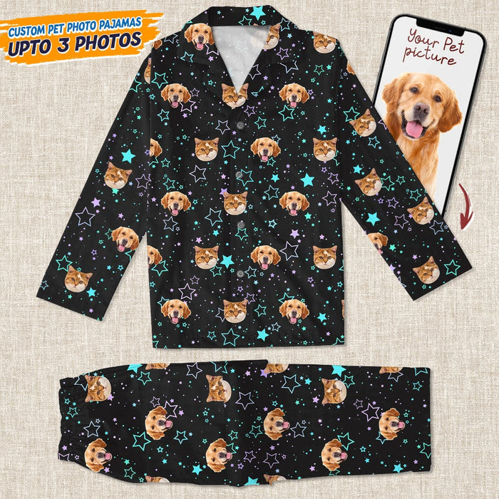GeckoCustom Pajamas Custom Photo Dog Cat And Face N369 888717 For Adult / Combo Shirt And Pants (Favorite) / S