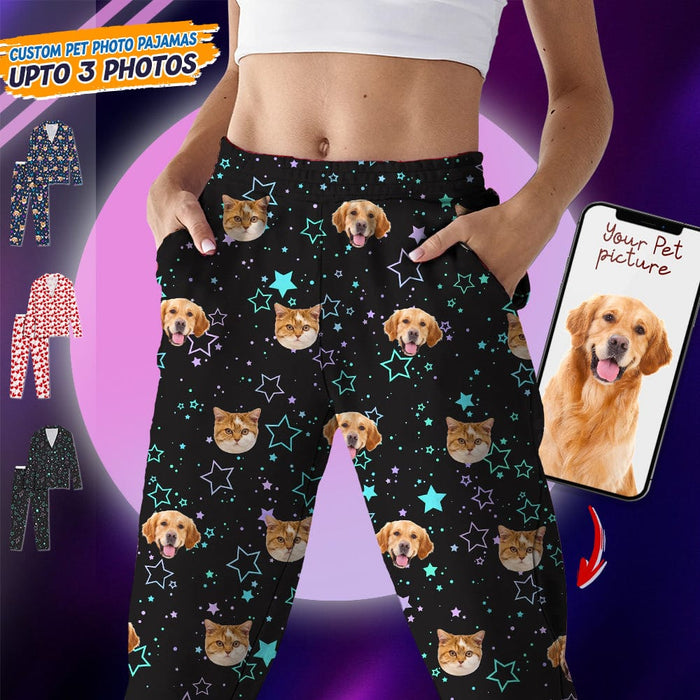 GeckoCustom Pajamas Custom Photo Dog Cat And Face N369 888717 For Adult / Only Pants / S