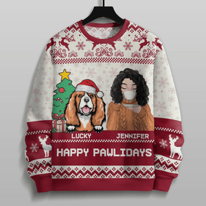 GeckoCustom Pawlidays With Dogs All-Over-Print Ugly Sweater HO82 893146