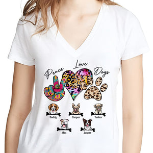 GeckoCustom Peace, Love And Dogs Shirt Personalized Gift N304 889769