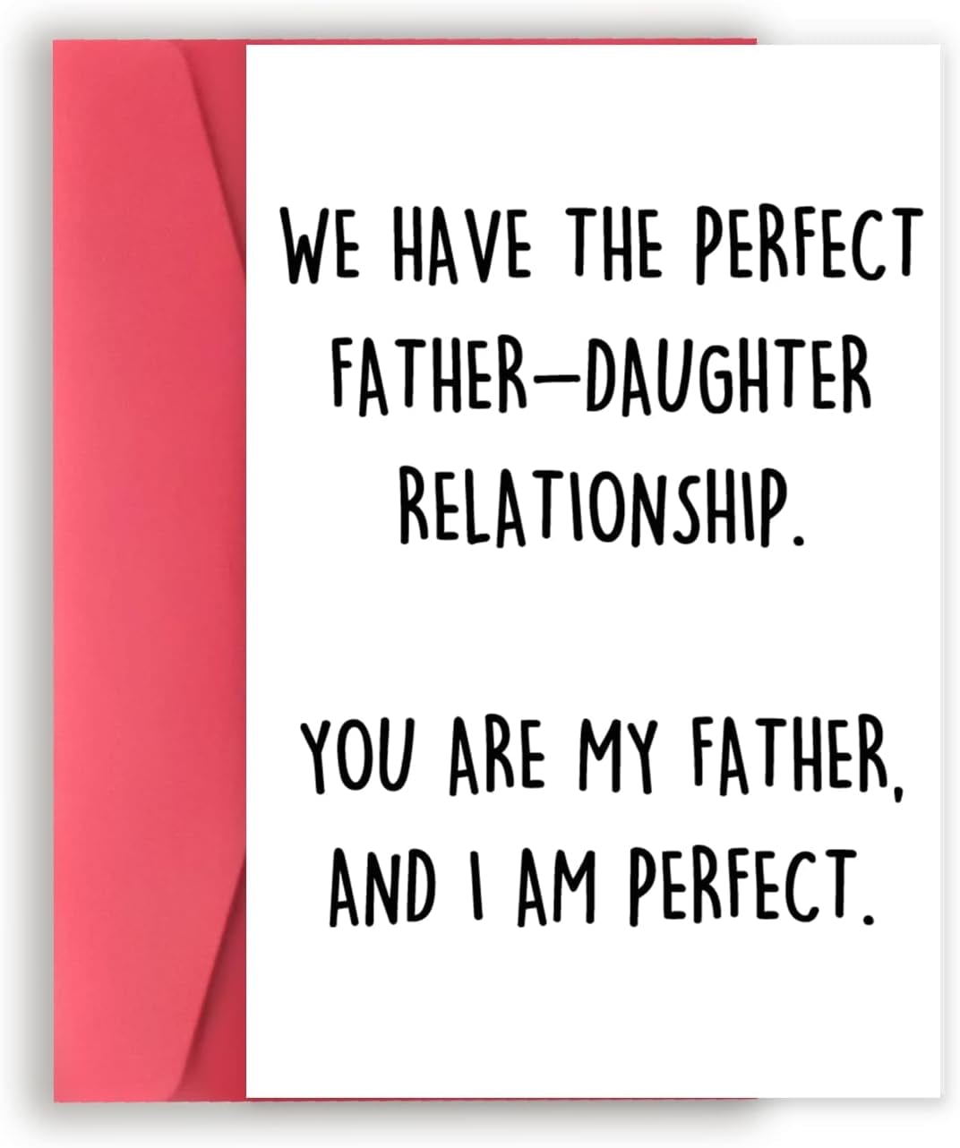 GeckoCustom Perfect Father-Daughter Relationship Card for Father, Funny Father’S Day Gift for Dad, Happy Birthday Card from Daughter, Unique Bday Gift Idea for Stepdad From Daughter