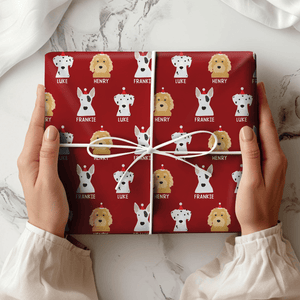 GeckoCustom Personalised Dog Christmas Wrapping Paper For Dog Lovers LM32 891963