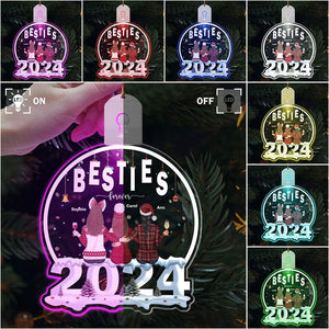 GeckoCustom Personalized 2024 Besties Forever Led Acrylic Ornament For Besties HO82 893272 3 inches