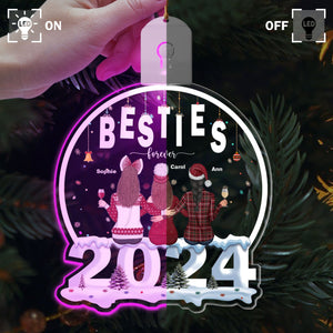 GeckoCustom Personalized 2024 Besties Forever Led Acrylic Ornament For Besties HO82 893272 3 inches