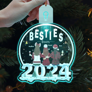 GeckoCustom Personalized 2024 Besties Forever Led Acrylic Ornament For Besties HO82 893272 3 inches