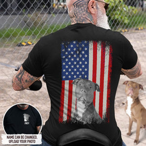 GeckoCustom Personalized America Flag Shirt Photo Dog Cat N369 888305