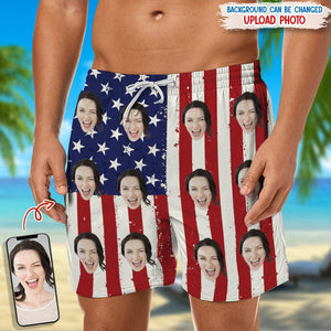 GeckoCustom Personalized Beach Short With Pattern US Flag N369 889273 120728