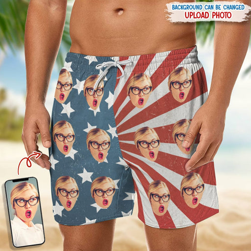 GeckoCustom Personalized Beach Short With Pattern US Flag N369 889273 120728