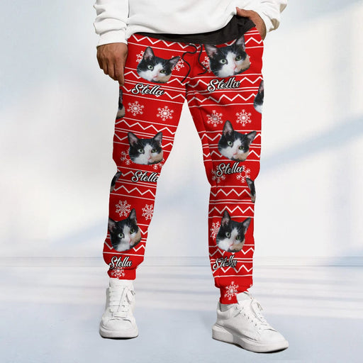 GeckoCustom Personalized Cat Photo With Colorful Background Sweatpants DA199 889510