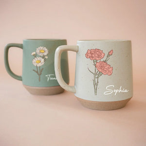 GeckoCustom Personalized Christmas Gift Name With Floral Unique Printed Pottery Mug For Bestie, Family LM32 891941