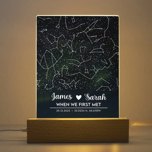 GeckoCustom Personalized Constellation Chart Star Map Couple Acrylic Plaque LED Night Light Gift For Boyfriend Girlfriend HO82 893388 Acrylic / 7.9"x4.5"