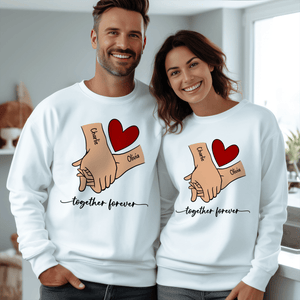 GeckoCustom Personalized Couple Holding Hands Red Heart Valentine's Day Shirt TH10 892283