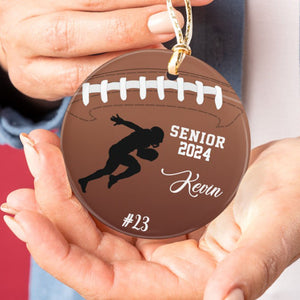 GeckoCustom Personalized Custom Football Ornament H526 2.75" tall - 0.125" thick