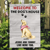 GeckoCustom Personalized Custom Garden Flag, Dog Lover Gift, Welcome to The Dogs House 12"x18"