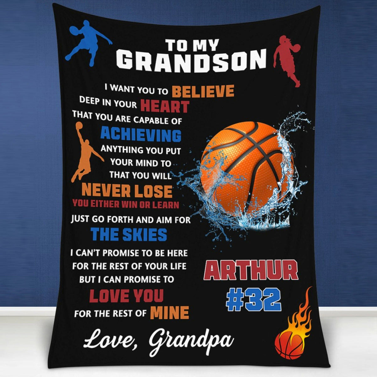 GeckoCustom Personalized Custom Photo Basketball Blanket C544
