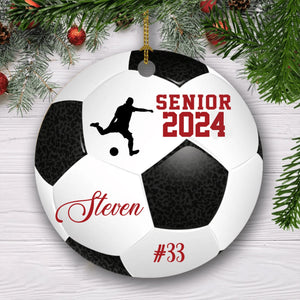 GeckoCustom Personalized Custom Soccer Ornament H526 2.75" tall - 0.125" thick