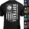 GeckoCustom Personalized Custom Softball Backside Shirts C524 Basic Tee / Black / S