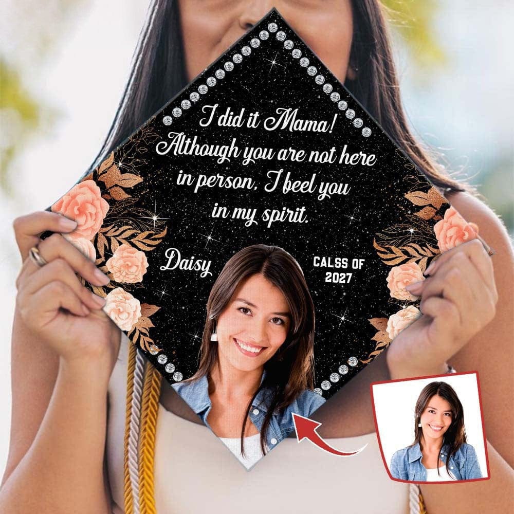 GeckoCustom Personalized Custom Text And Photo Graduation Topper HN590 9.5"x9.5"