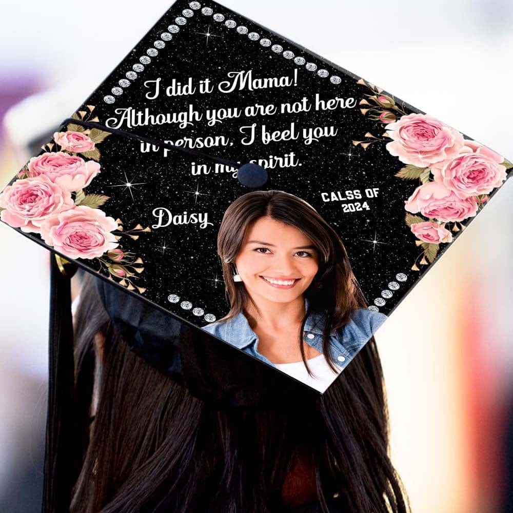 GeckoCustom Personalized Custom Text And Photo Graduation Topper HN590 9.5"x9.5"