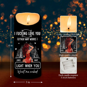 GeckoCustom Personalized F*ck Love You Light When You Want Me Naked LED Candle HA75 891840