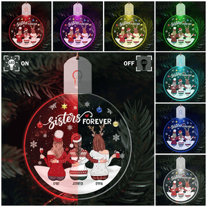 GeckoCustom Personalized Gift Besties Forever Christmas Circle Led Acrylic Ornament For Besties HO82 891935 3 inches