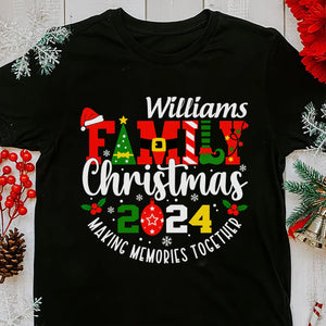 GeckoCustom Personalized Gift Family Christmas Name 2024 Making Memories Shirt HA75 891905