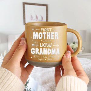 GeckoCustom Personalized Gift First Mom Now Grandma Engraved Pottery Mug HO82 891921