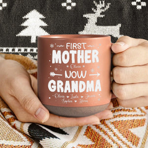 GeckoCustom Personalized Gift First Mom Now Grandma Engraved Pottery Mug HO82 891921