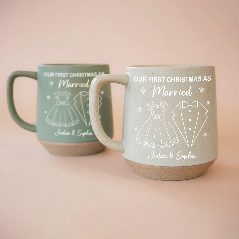 GeckoCustom Personalized Gift Here's To Cozy Morning Our First Christmas Printed Pottery Mug For Couple LM32 891945