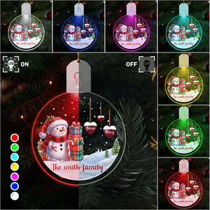 GeckoCustom Personalized Gift My Favorite Part Of Christmas Is Family Led Acrylic Ornament HA75 891903 3 inches