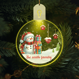 GeckoCustom Personalized Gift My Favorite Part Of Christmas Is Family Led Acrylic Ornament HA75 891903 3 inches