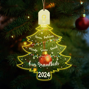 GeckoCustom Personalized Gift Our Grandkids Christmas Tree With Names Led Acrylic Ornament HA75 891907 3 inches