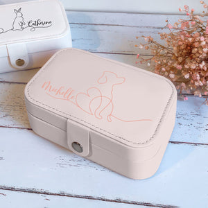 GeckoCustom Personalized Gift with Pet Jewelry Travel Box For Pet Lovers HO82 891869 16.5*11.5*5.5cm / PU Leather & Pearl Velvet