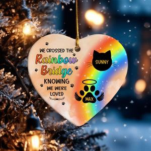 GeckoCustom Personalized  I Wish The Rainbow Bridge Had Visiting Hours Memorial Heart Shaped Ceramic Ornament HA75 891666 3 inch