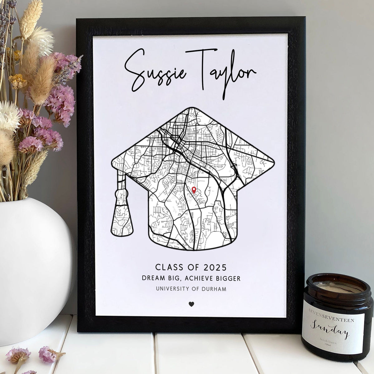 GeckoCustom Personalized Map Graduation Picture Frame For Him, For Her LM32 893063 Picture Frame / 8"x10"