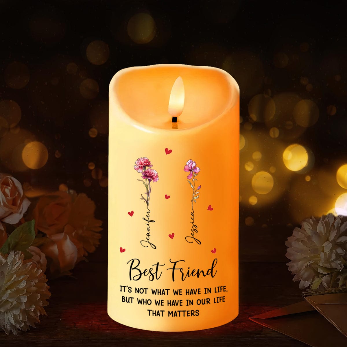 GeckoCustom Personalized Memorial Gift I’m Here For You, No Matter What LED Candle For Bestie HA75 891835